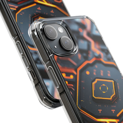 Futuristic Magnetic Phone Case, Clear Impact Case, Stylish Tech Accessory, Gifts for Tech Enthusiasts, Unique Phone Cover