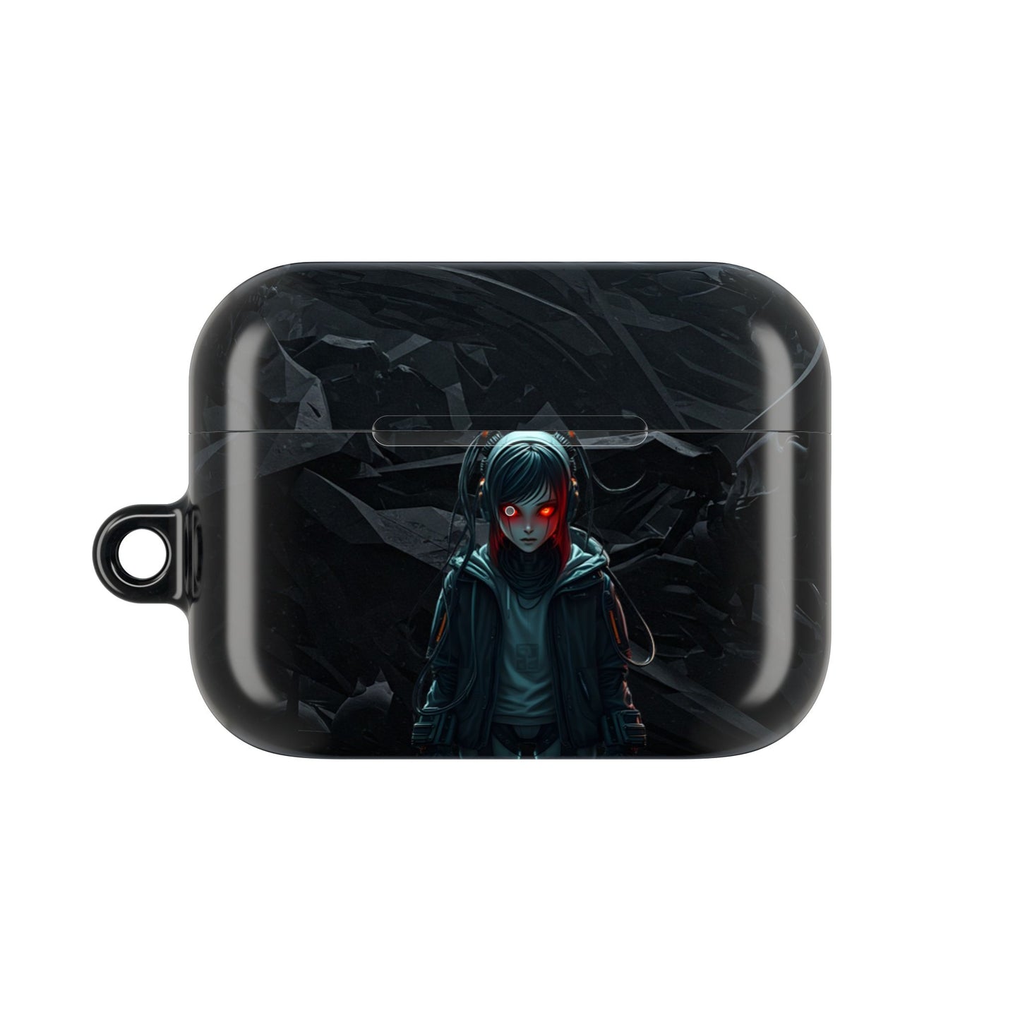 Edgy AirPod Case for Teens, Stylish Headphone Cover, Trendy Tech Accessory, Perfect for Gift Giving, Black Minimalist Design