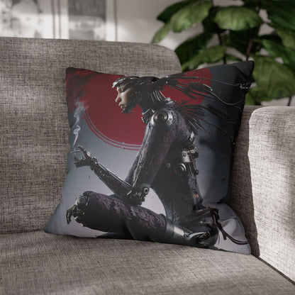 Futuristic Robot Love Pillowcase, Cyberpunk Decor, Gift for Tech Lovers, Modern Home Accent, Unique Housewarming Present