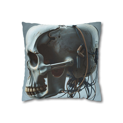 Square Pillowcase Futuristic Edge Skull Design Pillowcase