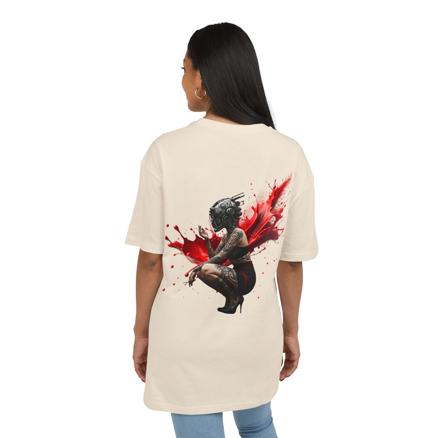 D'Stopian Oversized Unisex Tee - Edgy Graphic Art Tee for Urban Creatives