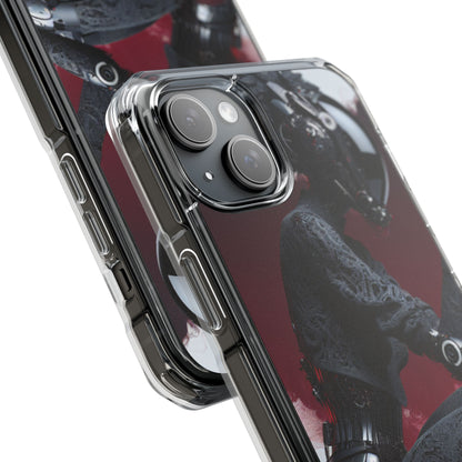 Cyber Design Magnetic Phone Case, Clear Mobile Cover, Gothic Style, Halloween Gift, Celestial Protection Accessory