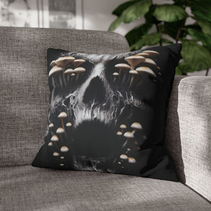 Gothic Mushroom Skull Pillowcase - Home Decor, Halloween, Gothic Style, Unique Gift, Bed and Couch Accent
