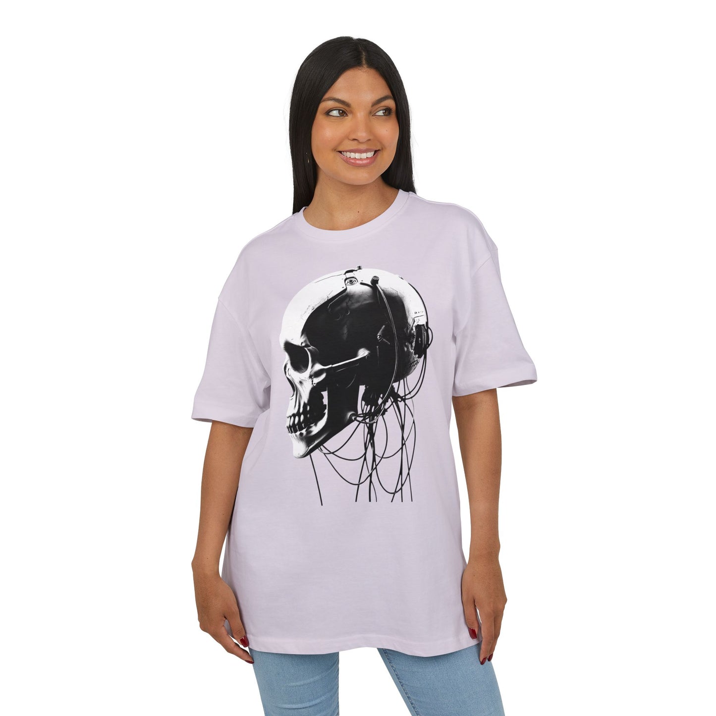 Unisex Skull Graphic Oversize Tee - Bold, Edgy Style for Casual Wear