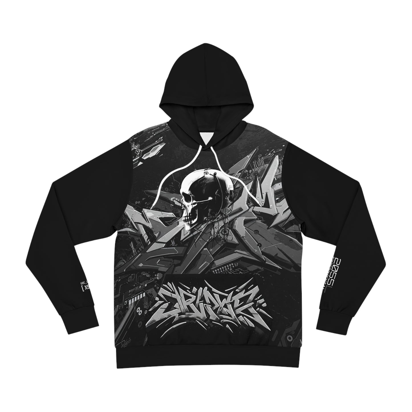 Urban Graphic Hoodie with Skull & Street Art Design