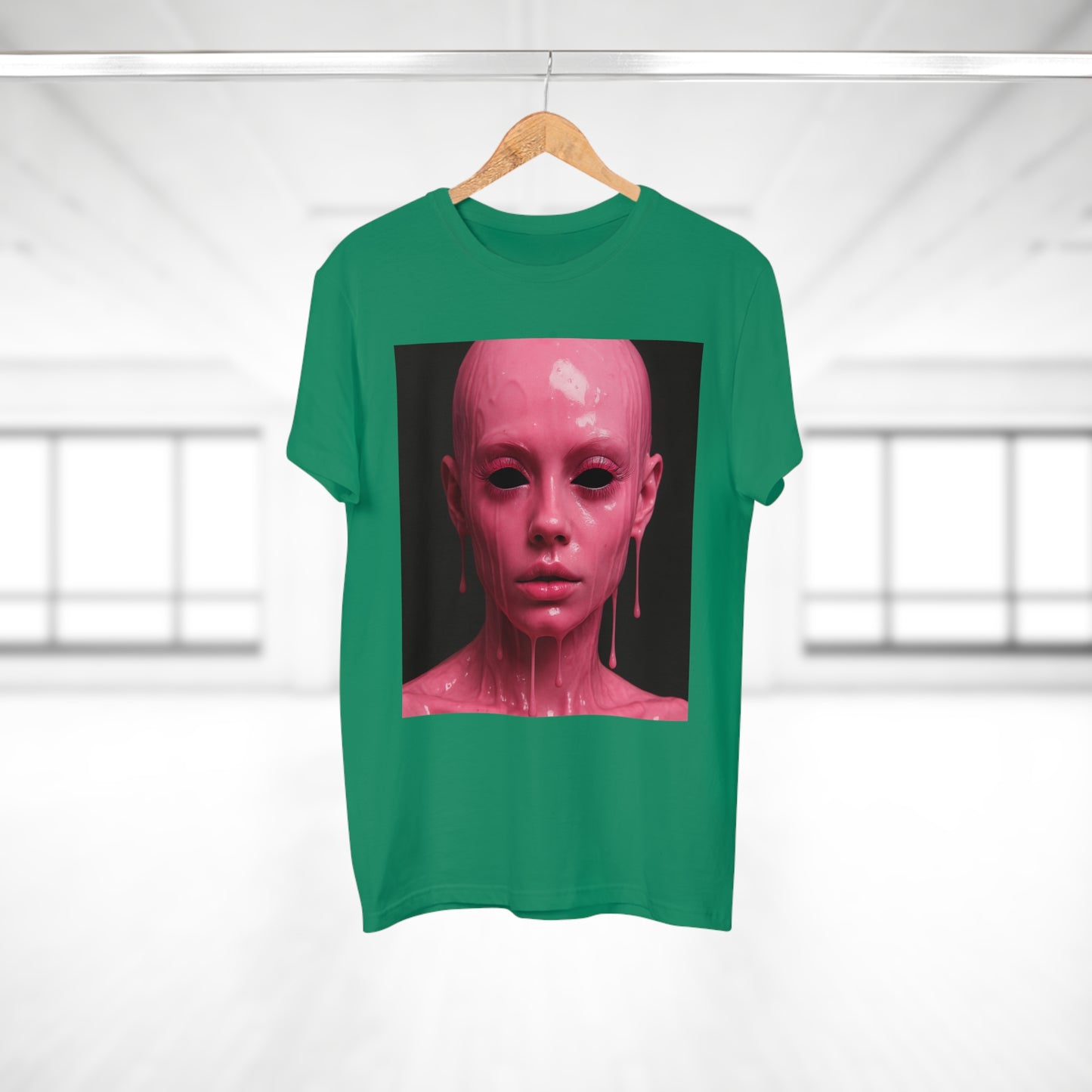 Artistic Pink Melting Face T-Shirt - Trendy Graphic Tee, Unique Gift, Statement Apparel, Festival Wear, Occasional Fashion, Street Style