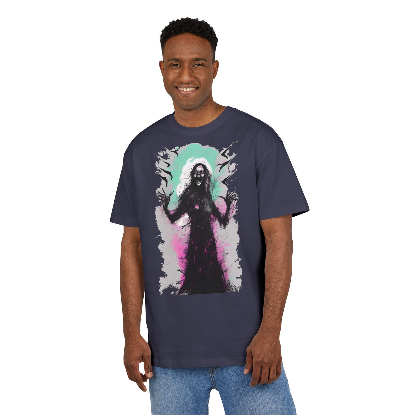 Spooky Witch Oversize Tee - Halloween Shirt, Graphic Tee for Festivals, Trendy Streetwear, Gift for Witch Lovers, Unisex Apparel