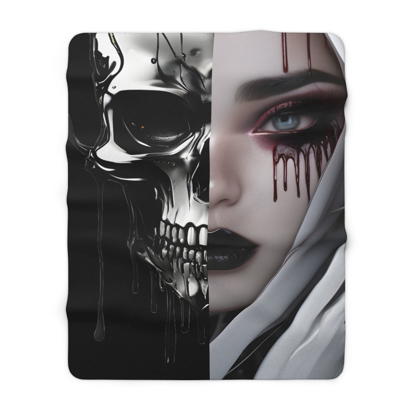 Sherpa Fleece Blanket with Dark Gothic Horror Design