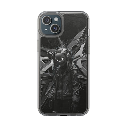 Anime-Inspired Clear Phone Case - Edgy Streetwear Style