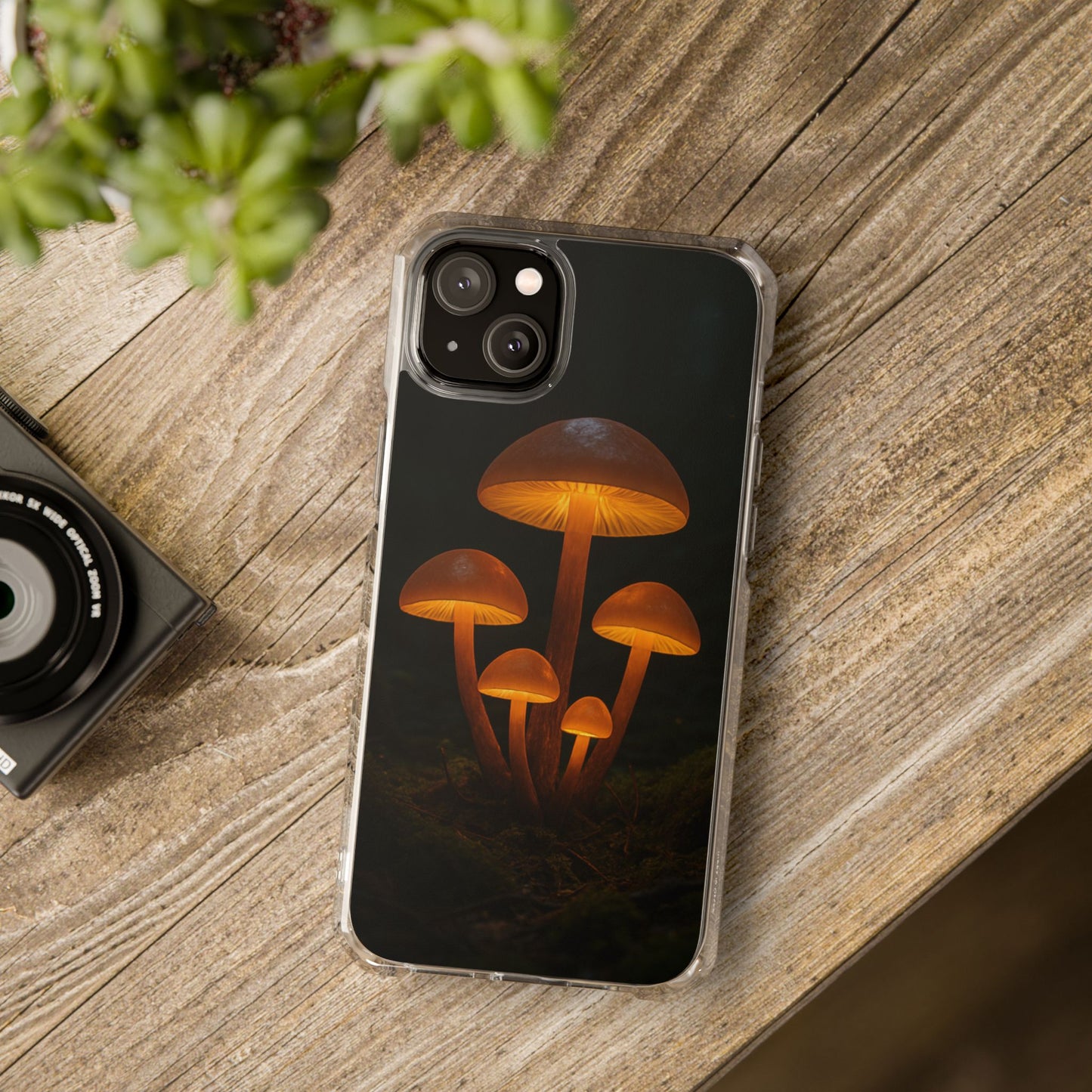 Magnetic Clear Impact Cases, Mushroom Phone Case, Eco-Friendly Phone Cover, Unique Phone Accessories, Gift for Nature Lovers, Artistic