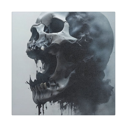 Skull Wall Art Canvas, Gothic Home Decor, Edgy Artwork for Halloween, Unique Gift for Him, Quirky Office Decor, Statement Piece