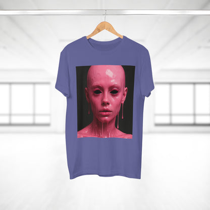 Artistic Pink Melting Face T-Shirt - Trendy Graphic Tee, Unique Gift, Statement Apparel, Festival Wear, Occasional Fashion, Street Style