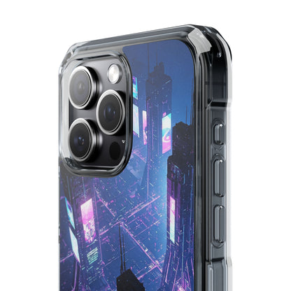 Futuristic Cityscape Phone Case, Customizable Clear Impact Case, Gift for Tech Lovers, Unique Phone Accessory, Aesthetic Cell Phone Cover