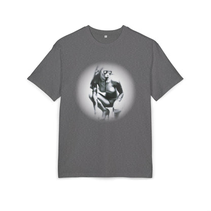 Stylish Unisex Heavy Oversize Tee with Artistic Graphic - Horror Design