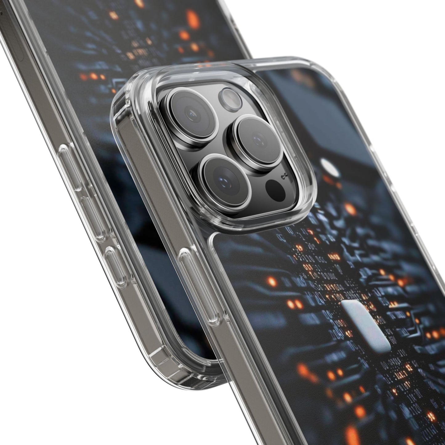 Clear Phone Case with Cyber Print