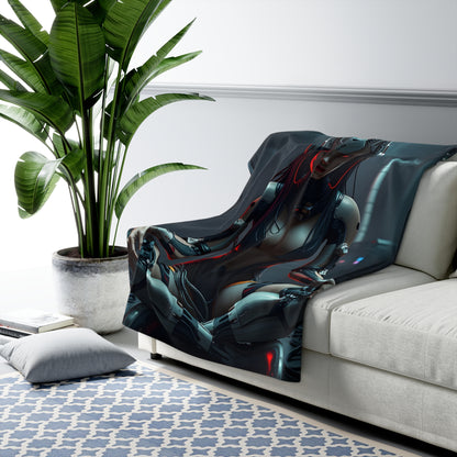 Cyber Sherpa Fleece Blanket - Cozy Aesthetic Home Decor