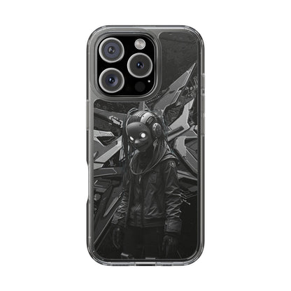 Anime-Inspired Clear Phone Case - Edgy Streetwear Style