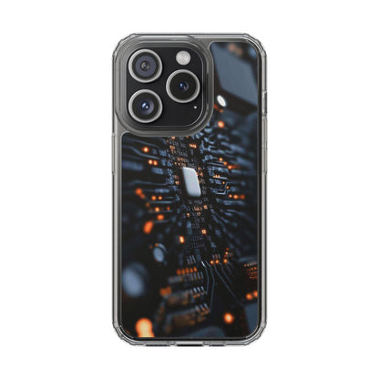 Clear Phone Case with Cyber Print