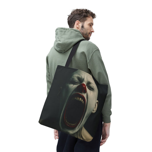 Terrifying Clown Tote Bag - Perfect for Halloween, Spooky Parties, Horror Fans, Trick-or-Treating, Unique Gift