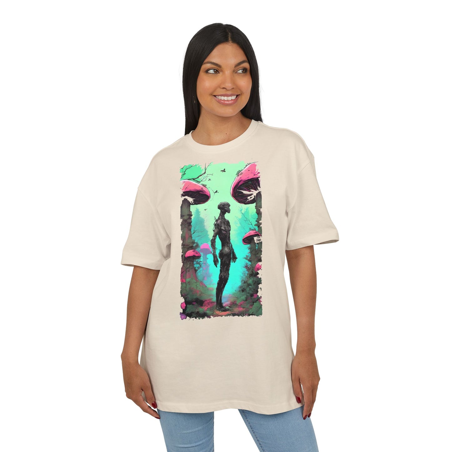 Psychedelic Mushroom Tee, Unisex Oversize Shirt, Trendy Graphic T-shirt, Casual Wear, Festival Attire, Unique Gifts