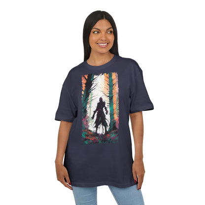 Artistic Oversized Tee - Forest Silhouette Design, Casual Unisex Fashion, Perfect for Nature Lovers, Gift for Friends, Relaxed Everyday Wear