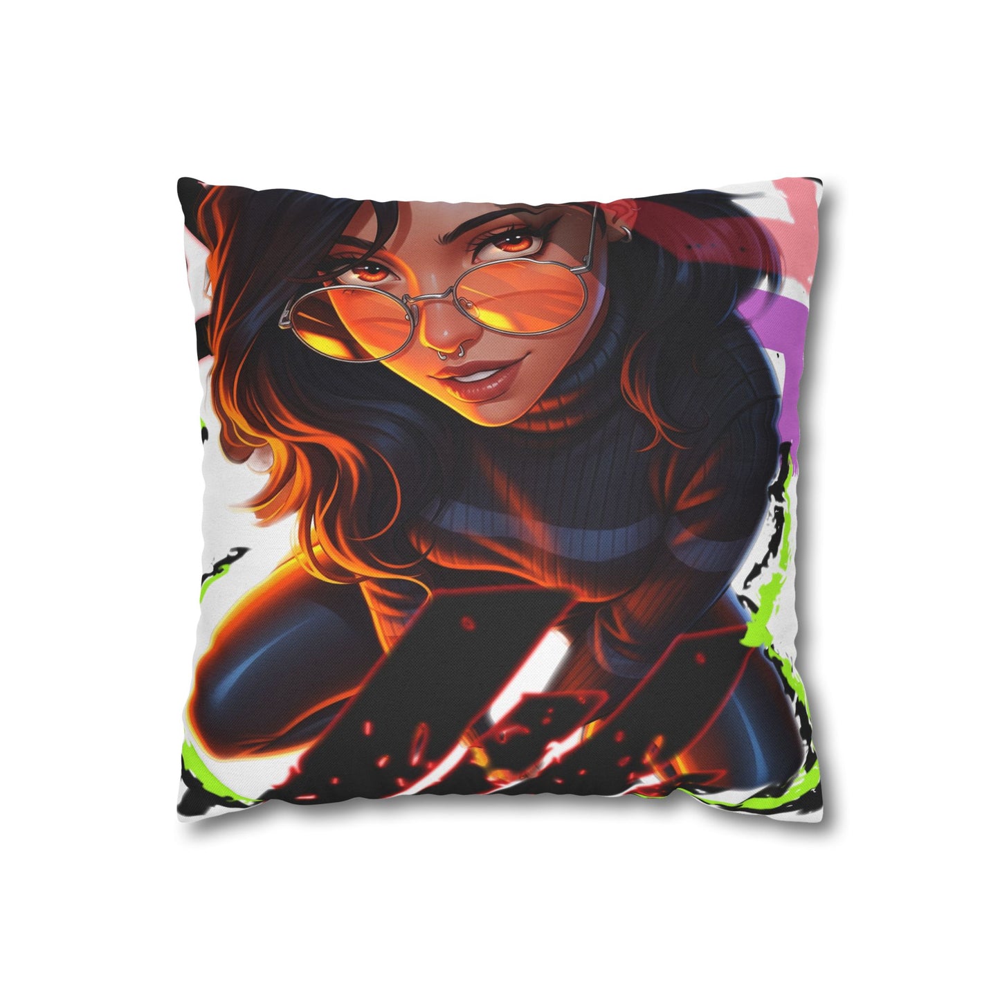 Vibrant Art Throw Pillow, Cozy Home Decor, Unique Gift for Gamers, Boho Cushion for Comfort, Stylish Accent Pillow
