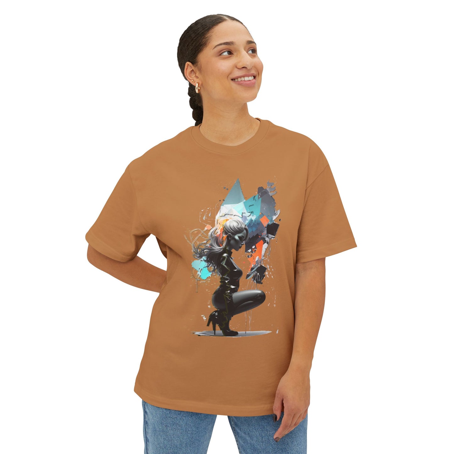 Artistic Unisex Oversized Boxy Tee - Trendy Graphic T-Shirt, Casual Wear, Gift for Art Lovers, Summer Outfit, Streetwear Style