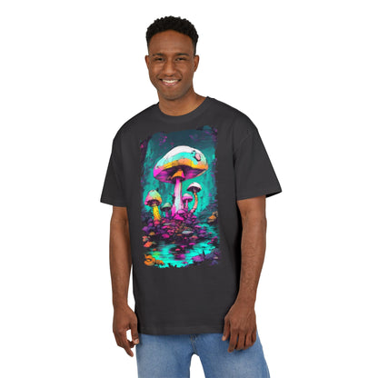 Psychedelic Mushroom Unisex Oversized Tee, Retro Graphic T-Shirt, Festival Wear, Street Style, Unique Gift for Nature Lovers