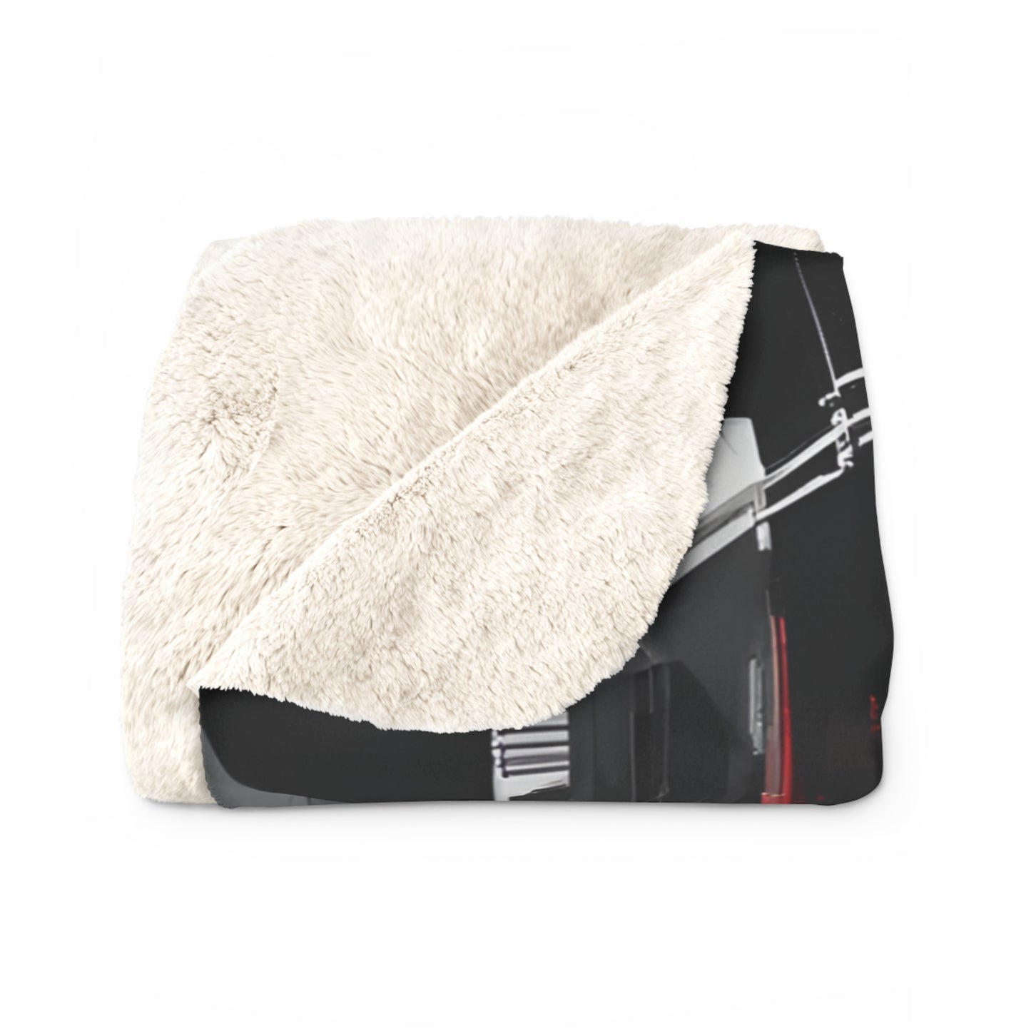 Edgy Graphic Sherpa Fleece Blanket - Cozy Modern Art Throw for Home Décor
