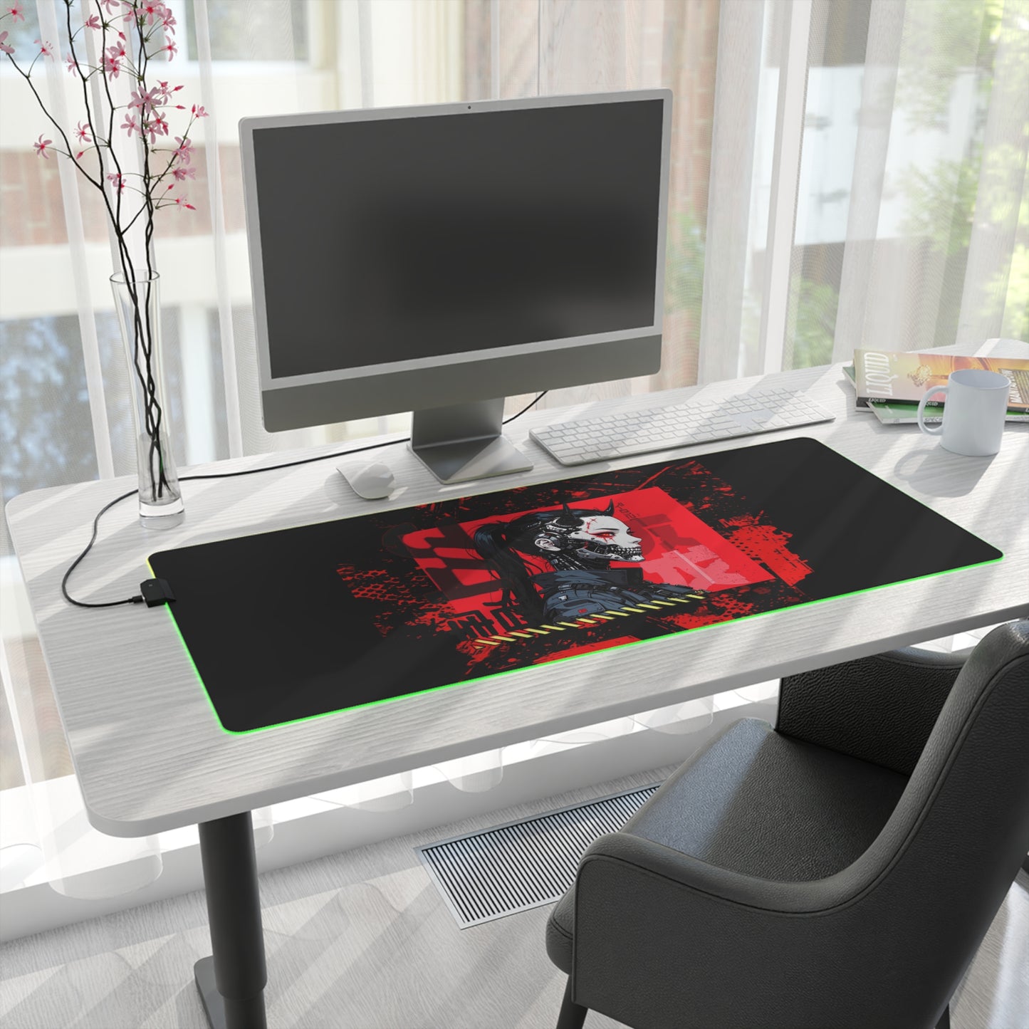 Hyped LED Gaming Mouse Pad, Cyberpunk Desk Decor, Gamer Gift, Gaming Setup Accessory, RGB Mousepad, Unique Gaming Gear