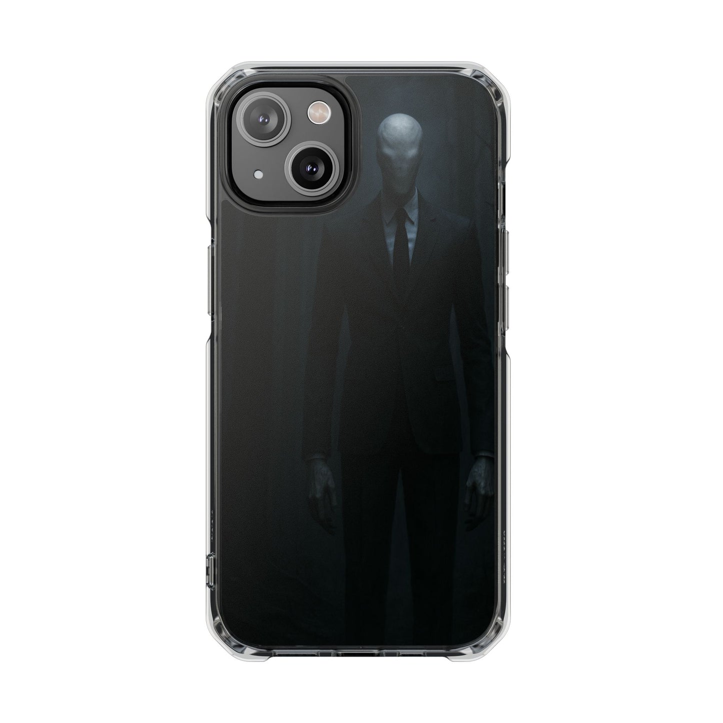 Sleek Phone Case with Minimalist Horror Design of Slenderman, Slim Protective Case, Unique Gift for Horror Lovers, Clear Impact-Resistant Case