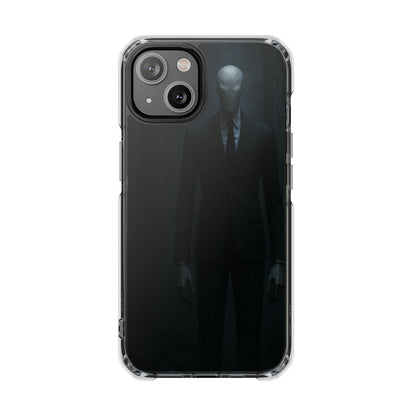 Sleek Phone Case with Minimalist Horror Design of Slenderman, Slim Protective Case, Unique Gift for Horror Lovers, Clear Impact-Resistant Case