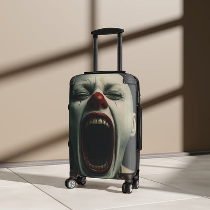 Creepy Clown Suitcase - Travel Luggage, Halloween Costume Prop, Spooky Gift for Horror Fans, Unique Checked Baggage, Statement Travel Gear