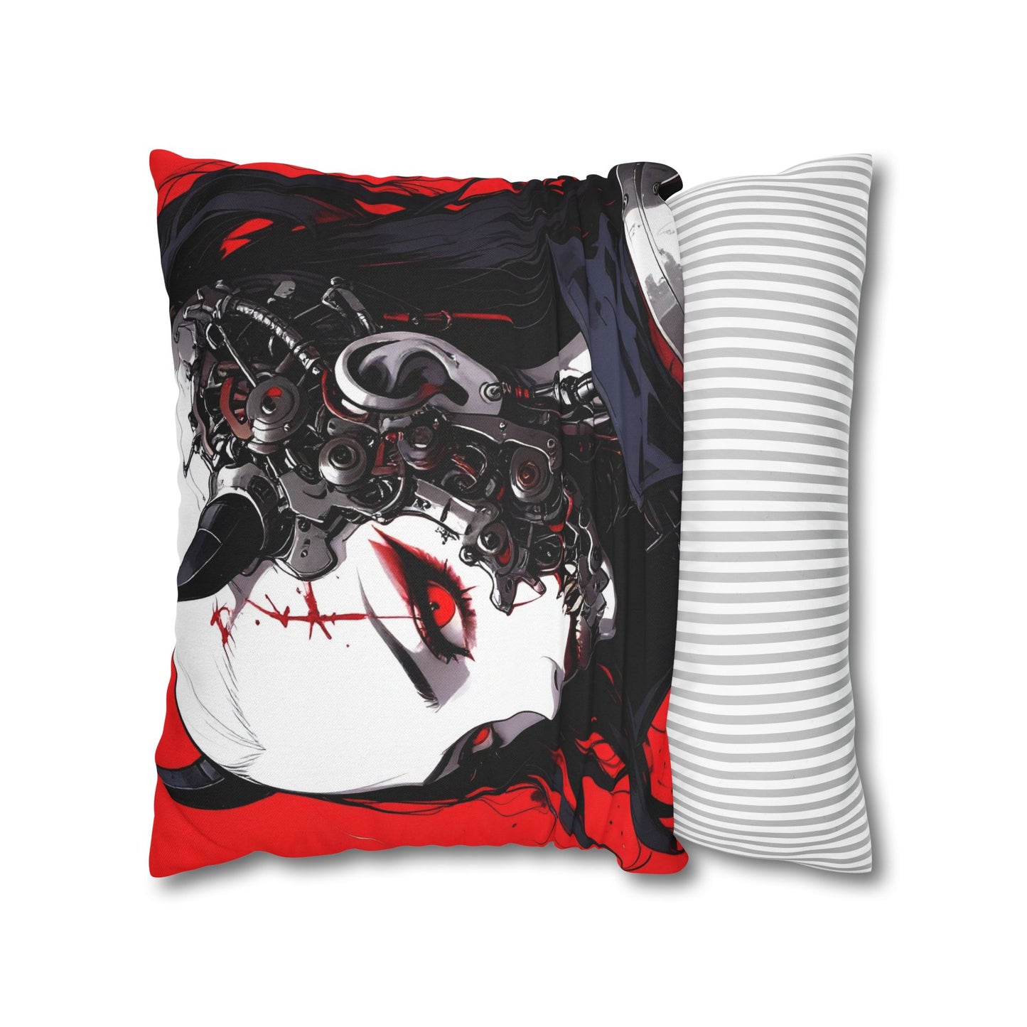 Futuristic Anime Style Pillowcase, Cyberpunk Decor, Gift for Anime Lovers, Home Accessories, Housewarming Present, Cozy Bedroom