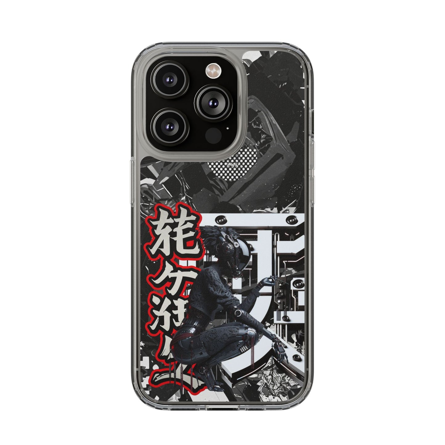 Clear Phone Case with Stylish Graphic Design for Tech Enthusiasts