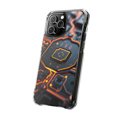 Futuristic Magnetic Phone Case, Clear Impact Case, Stylish Tech Accessory, Gifts for Tech Enthusiasts, Unique Phone Cover