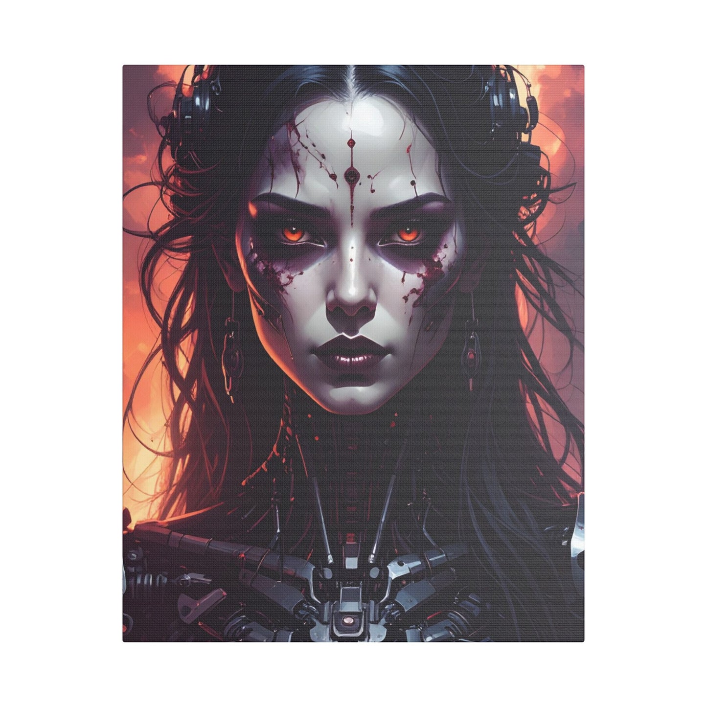Gothic Art Canvas Print, Dark Wall Decor, Modern Home Art, Unique Gift for Halloween, Edgy Aesthetic Room Decor, Unusual Wall Art