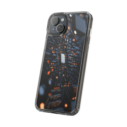 Clear Phone Case with Cyber Print