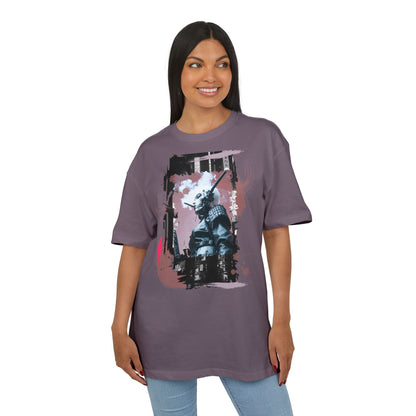 Unisex Heavy Oversize Tee featuring Samurai Art, Streetwear Graphic Tee, Gift for Him/Her, Casual Wear, Anime Inspired Fashion