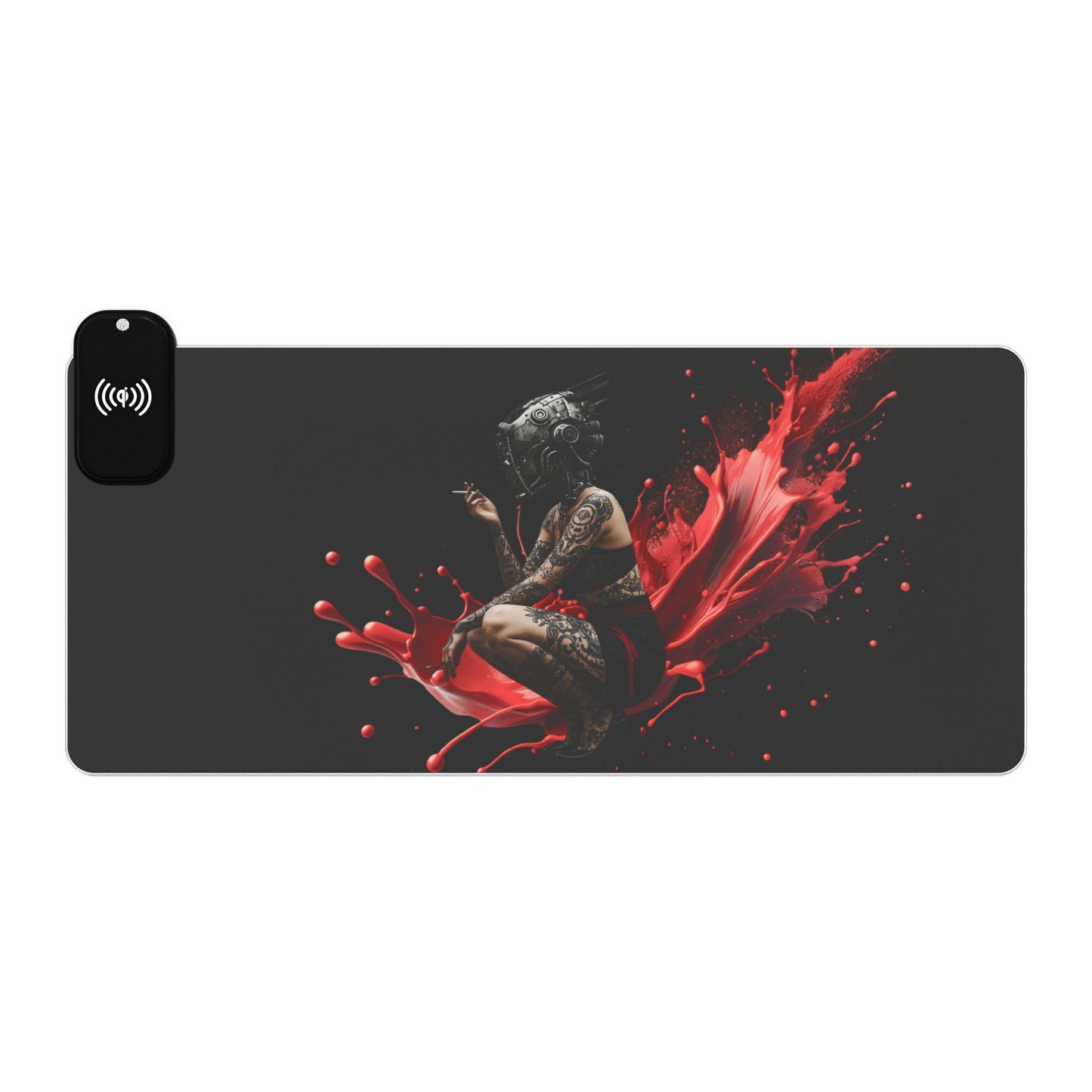 LED Gaming Mouse Pad with Wireless Charging, Gamer Desk Essentials, Backlit Mouse Mats, RGB Light Desk Pad, Cool Tech Gadgets