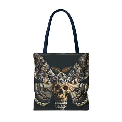Gothic Skull Moth Tote Bag, Edgy Eco-Friendly Tote, Artsy Shopping Bag, Unique Gift for Halloween, Boho Tote for Nature Lovers