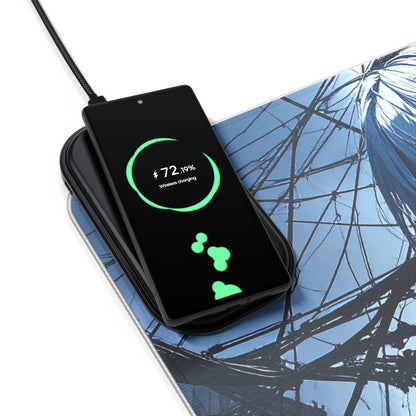 LED Gaming Mouse Pad with Wireless Charging - Futuristic Design for Gamers, Perfect for Home Office, PC Setup, Gaming Desk