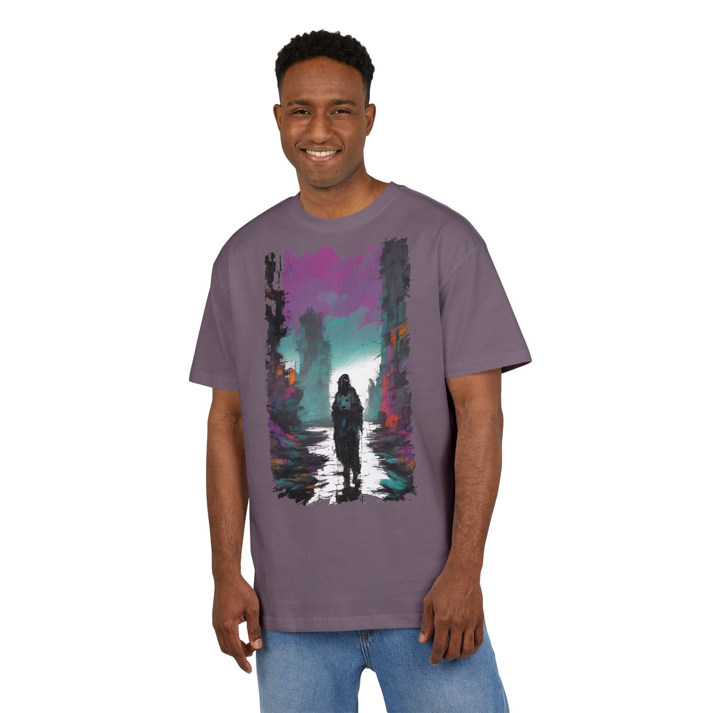 Unisex Oversized Graphic Tee with Forest Silhouette | Comfy Casual Wear, Gift for Nature Lovers, Ideal for Camping, Hiking, Everyday Style