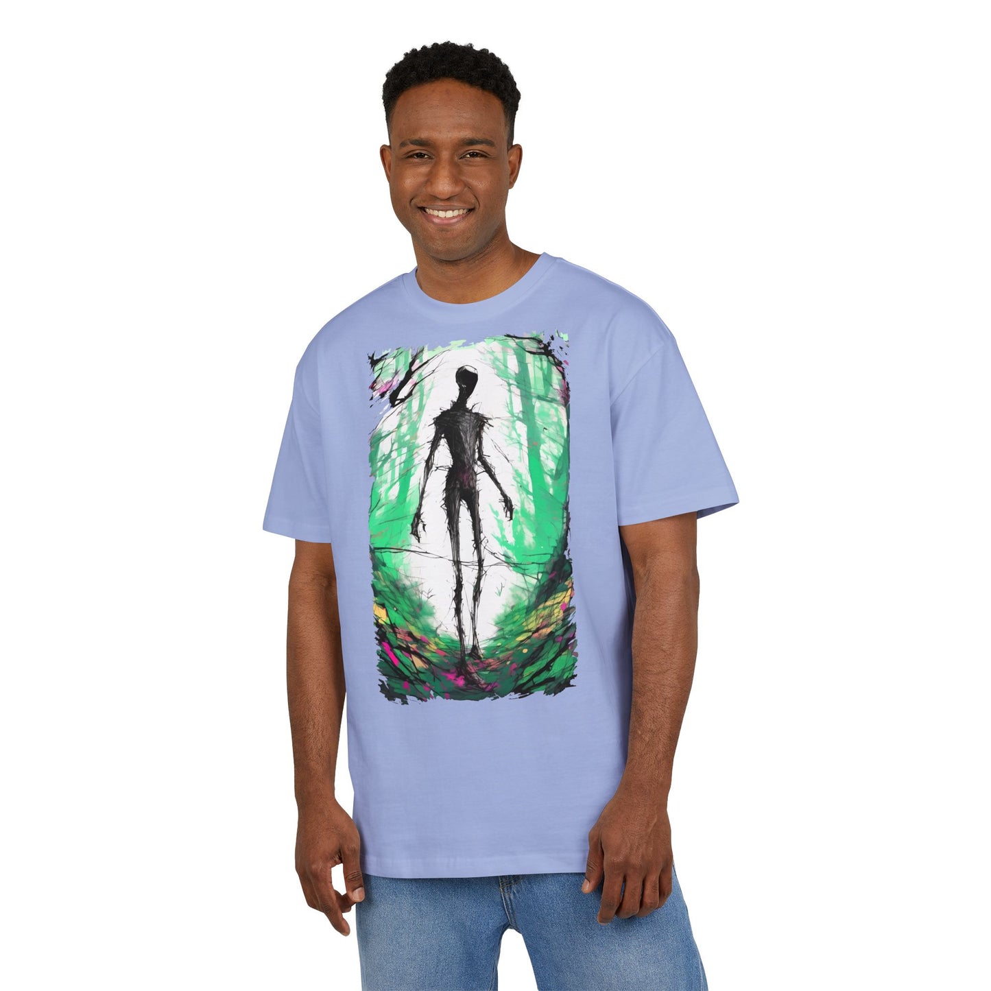 Mystical Forest Oversize Tee, Unisex Heavy Tee, Witchy Fashion, Boho Graphic Shirt, Alternative Style Tee