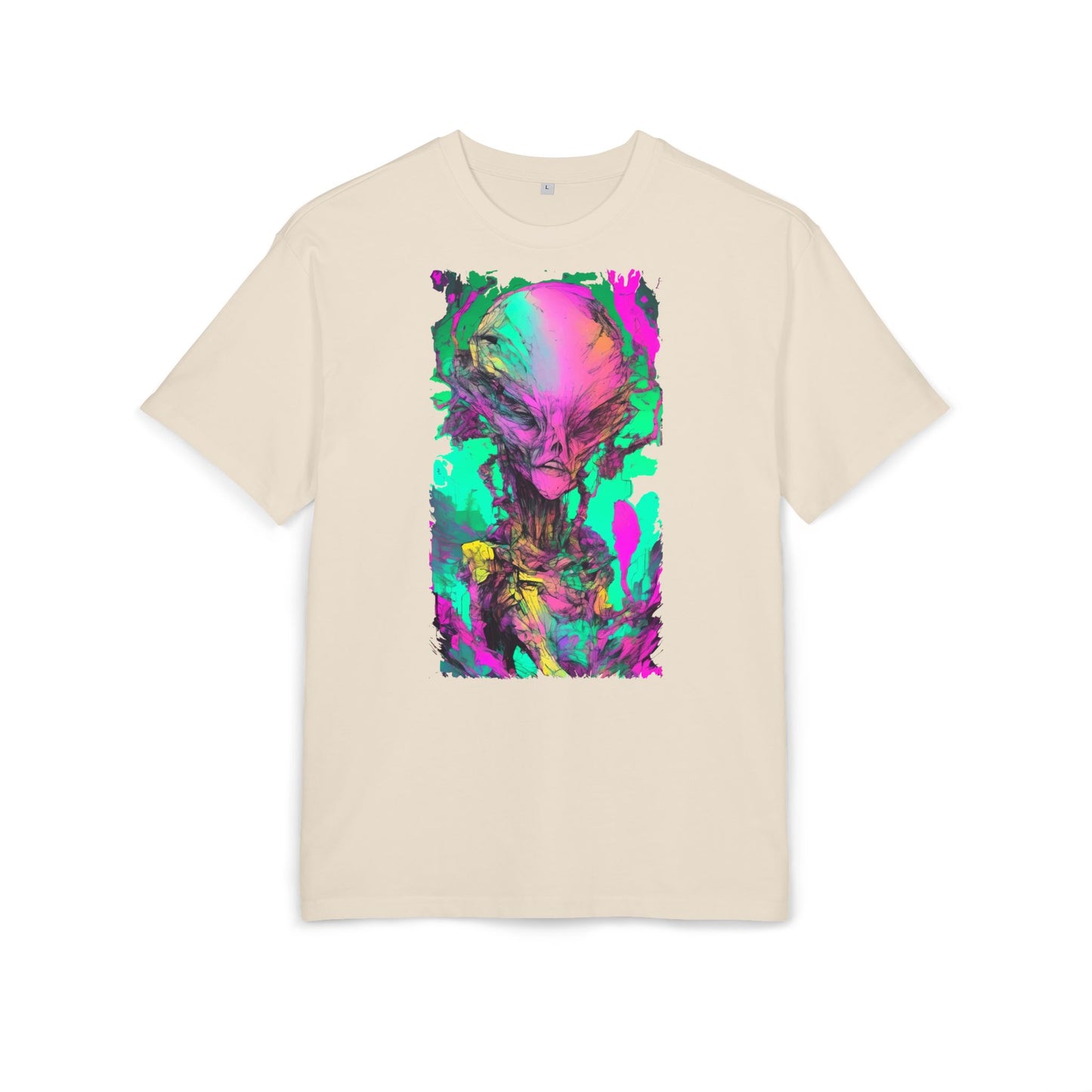 Alien Art Unisex Oversize Tee, Graphic Tee, Casual Style, Streetwear, Unique Gift, Statement Piece