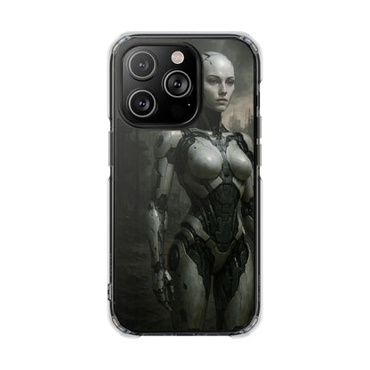 Futuristic Phone Case, Clear Impact Case with Sci-Fi Design, Smartphone Protection, Cyberpunk Aesthetic, Gift for Tech Lovers
