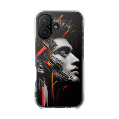 Magnetic Clear Impact Cases with Abstract Graphic, Stylish Phone Protection, Modern Gift for Tech Lovers, Unique Case