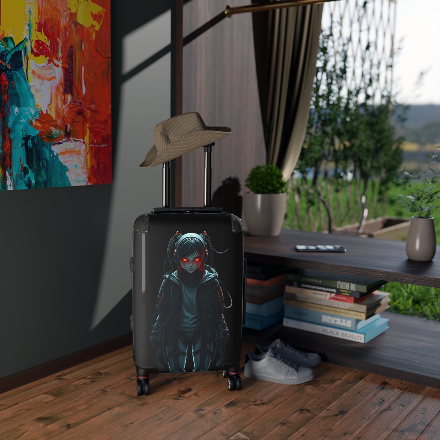 Stylish Travel Suitcase with Cyber Design - Perfect for Adventurers