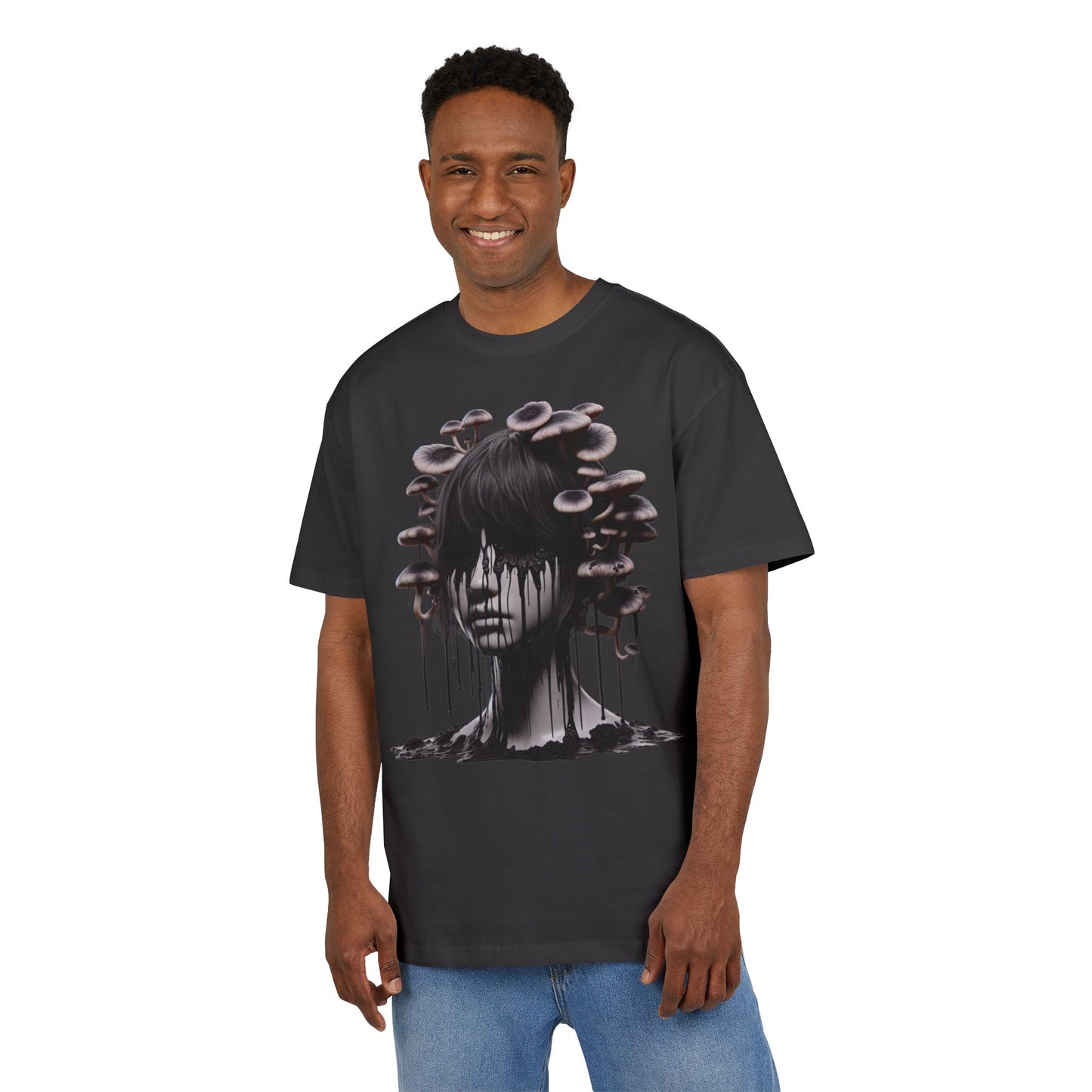 Mystical Mushroom Graphic Unisex Heavy Oversize Tee