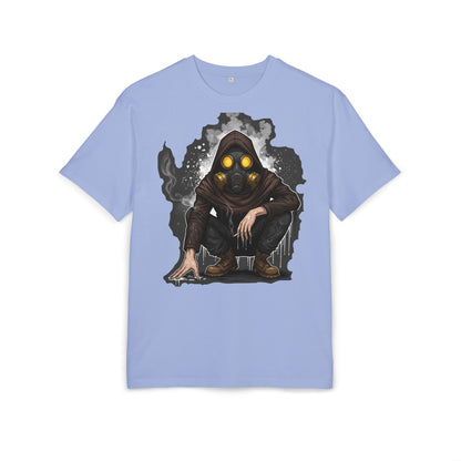 Gothic Gas Mask Unisex Heavy Oversize Tee, Streetwear Graphic Tee, Casual T-Shirt, Halloween Costume Top, Unique Gift Idea